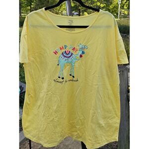 Rare Secret Treasures Hump Day Yellow T Shirt Camel Women's X-Large 16-18
